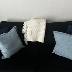 Black velvet Loveseat With Pull Out Bed