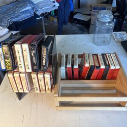 Vintage 8 Track Tape Lot Of 22 + 2 Storage Cases, Village People, Elvis Presley