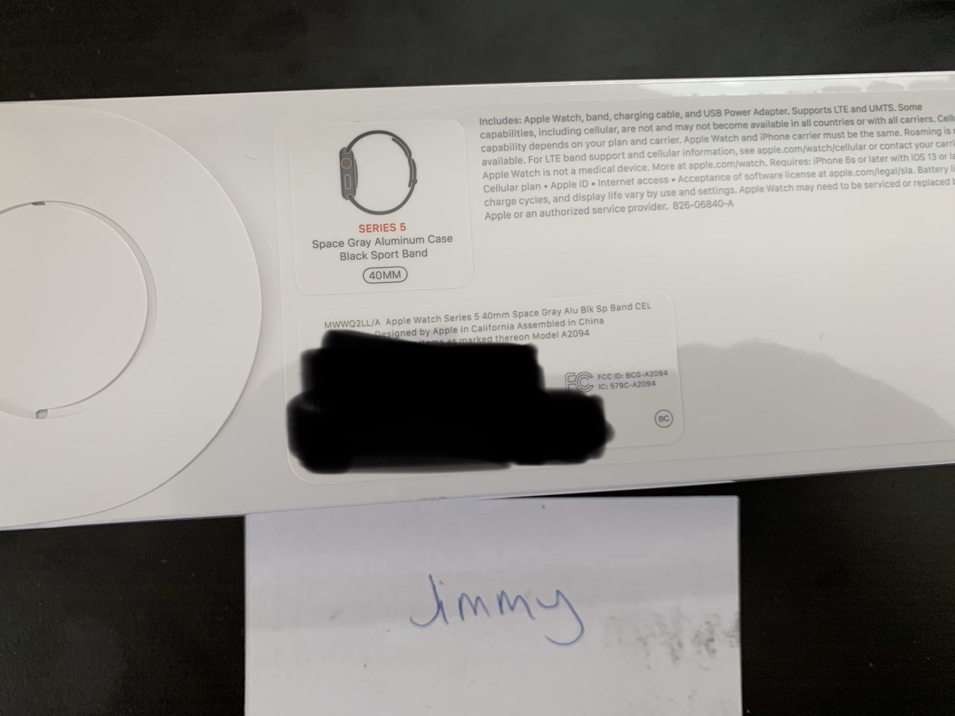 Brand new and sealed Apple Watch Series 5 40mm Space Gray GPS + Cellular MWWQ2LL/A