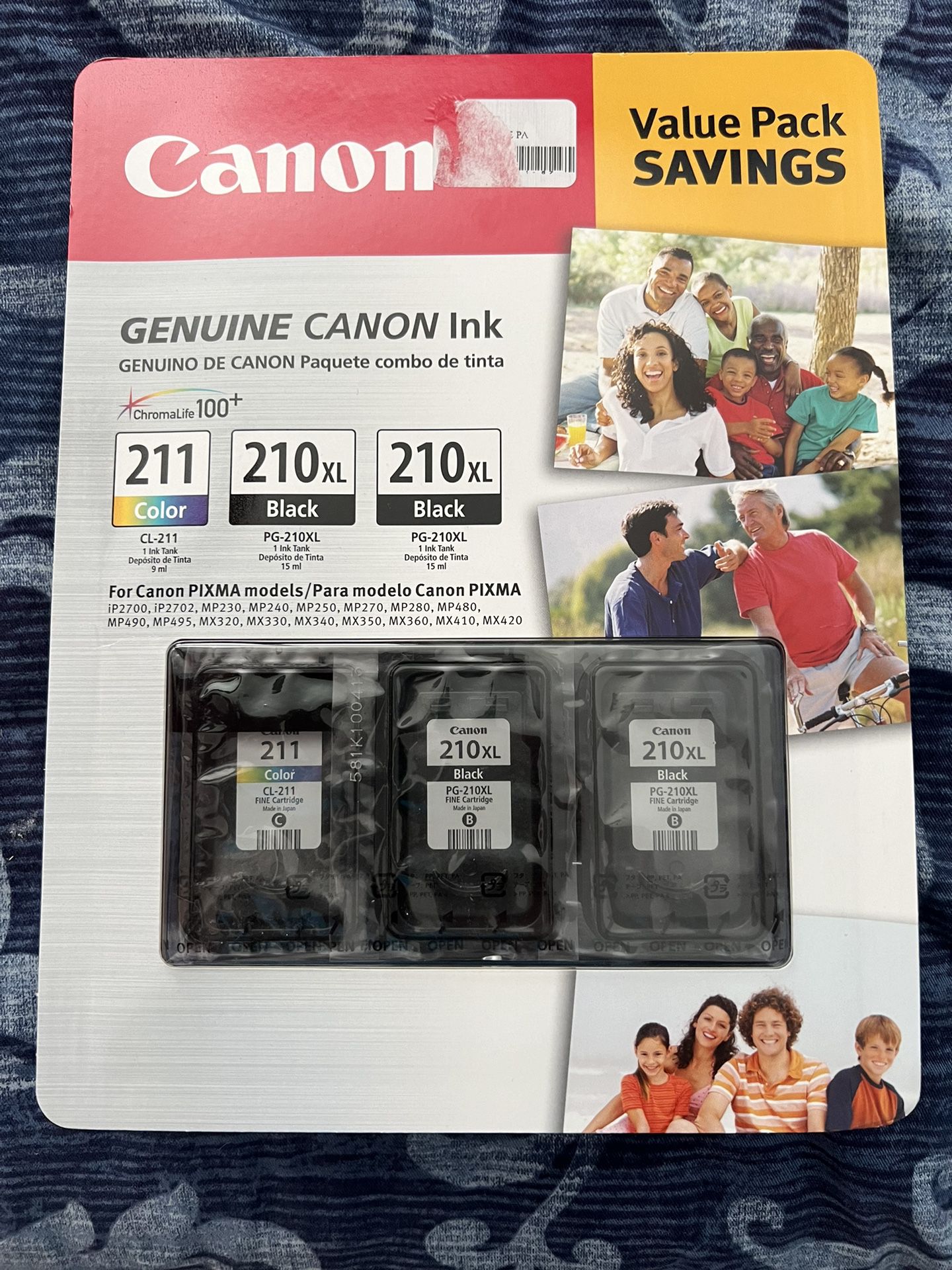New Canon 3 Printer Toners Value Pack PG-210XL & CL-211XL