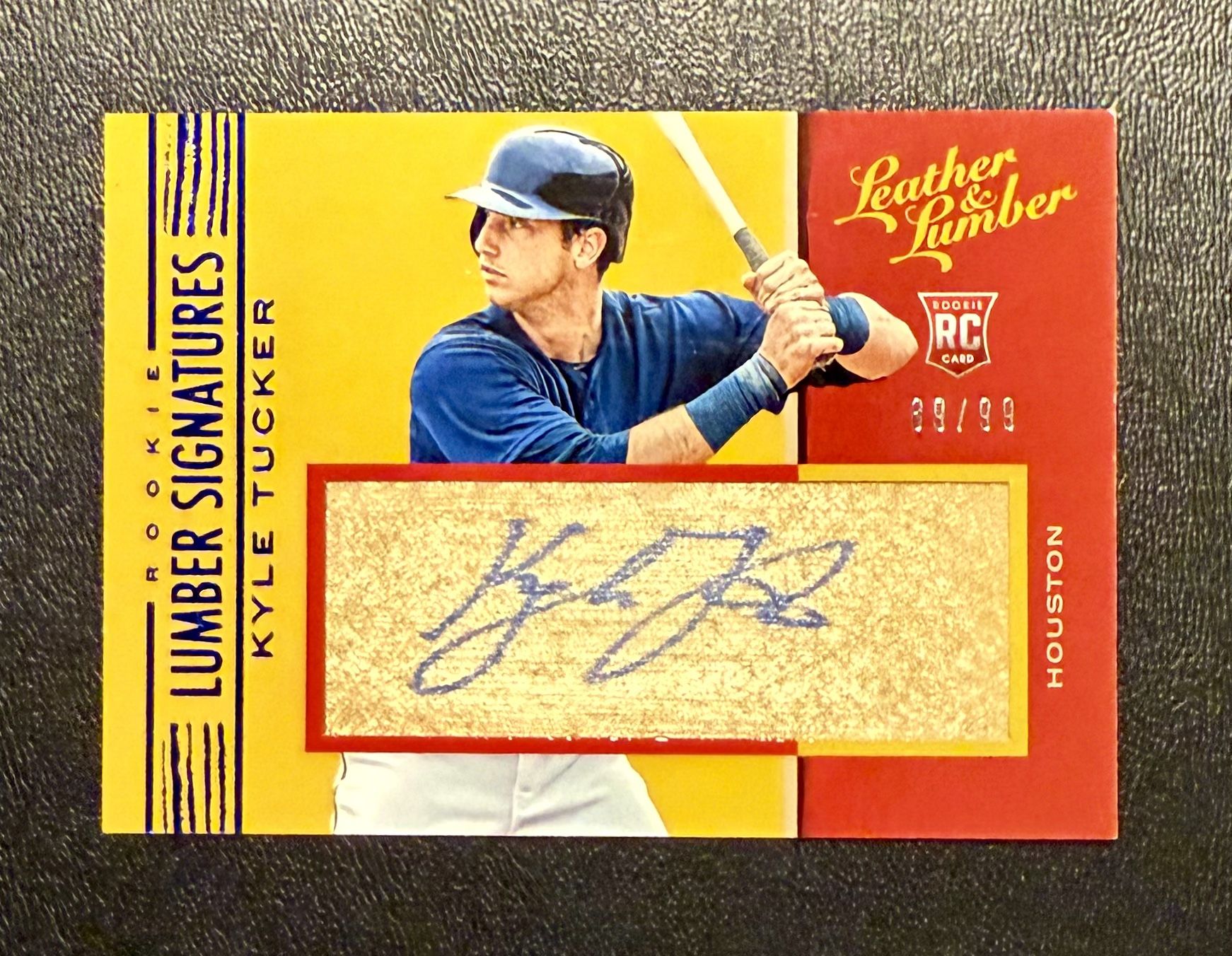 2019 Panini Leather & Lumber KYLE TUCKER AUTO RC Lumber Sigs #103 SP /99 Astros