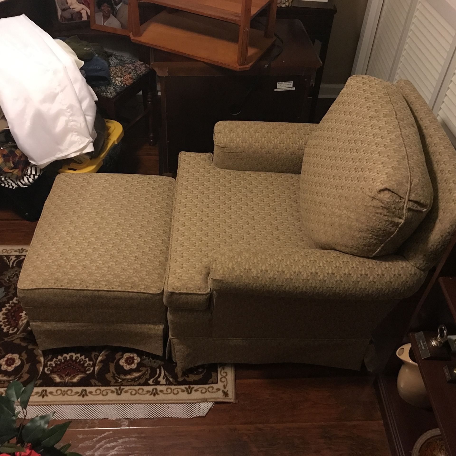 Matching Chair And Ottoman