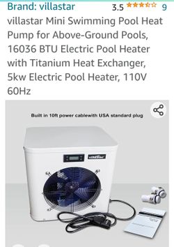 Villastar Mini Pool Heat Pump 120v for Sale in El Cajon, CA - OfferUp