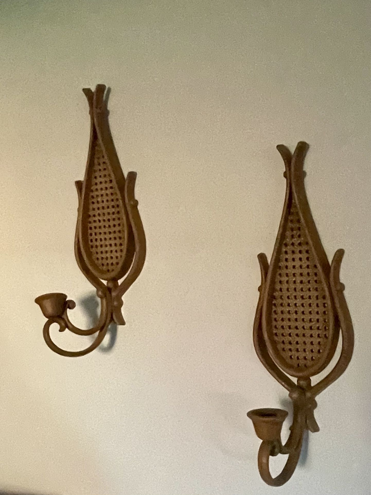 Vintage Wooden Hanging Candle Sconces