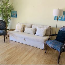 Beige Pull-out Sofa bed  (queen Size Bed)