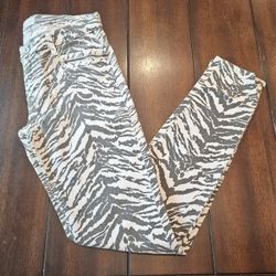 Zebra Striped Skinny Jeans 