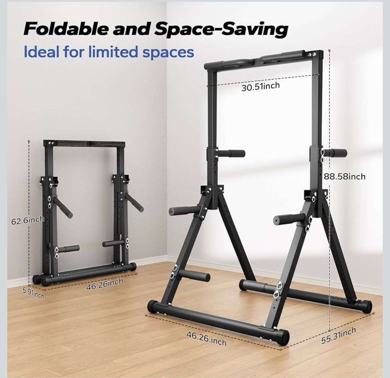 🔥 Foldable Pull-Up & Dip Station – Full Body Workout Equipment 🔥