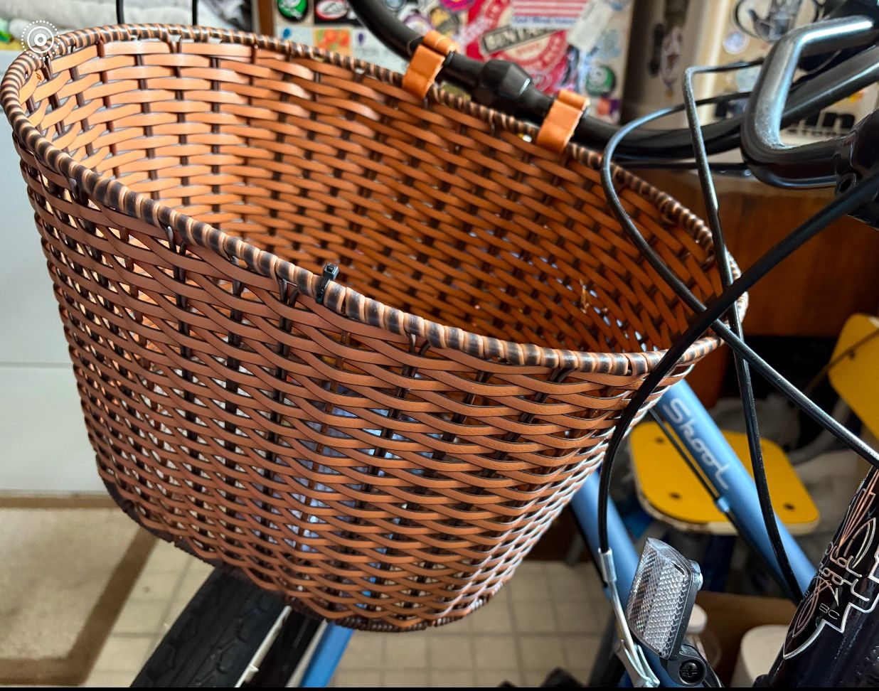 Bike Basket Bicycle Front Basket  Deluxe Rattan Basket- New - Retails For 81.00