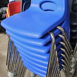 18" Ecr4kids Blue Student Stackable Chairs 