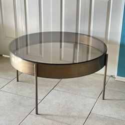 AFW Coffee Table Gold & Smoky Glass