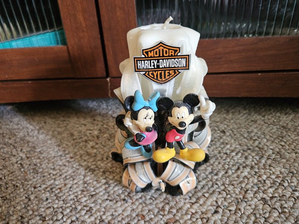 Harley Davidson Disney Mickey And Minnie Mouse Candle