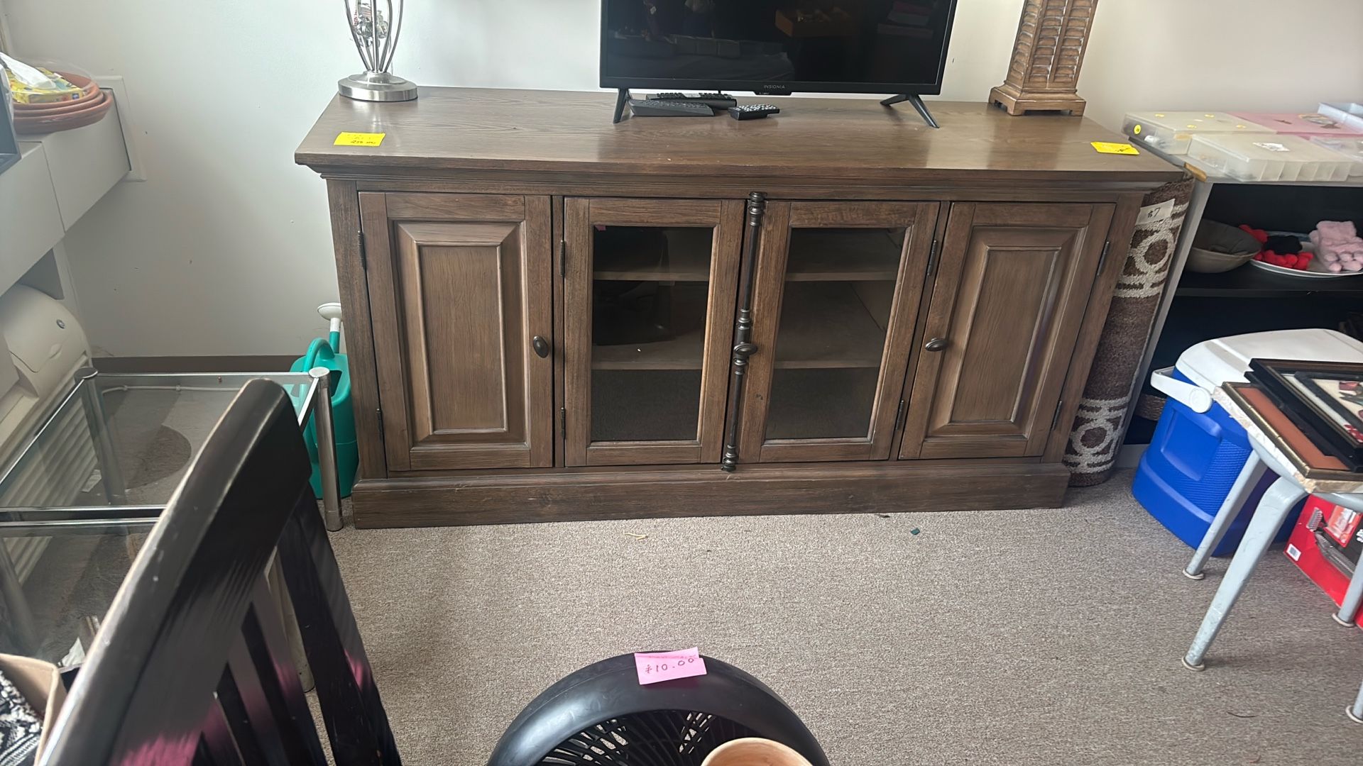 TV Stand/Glass Wood Cabinet