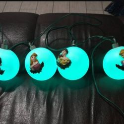 Gemmy Disney PRINCESS Color Change Ornament Light String 