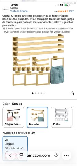 20 pcs Bathroom Hardware Accessories set. Gold