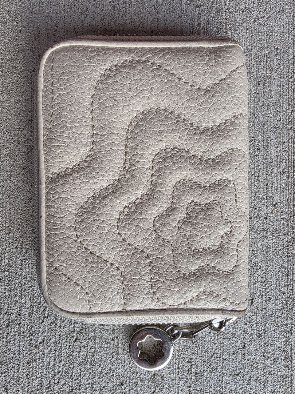 Montblanc Leather Zip Coin Wallet White Made in Italy Snowcap Logo