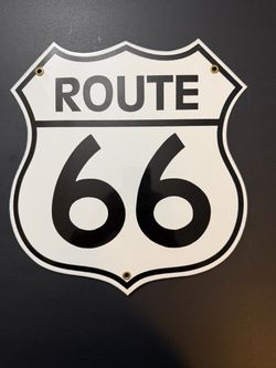 Heavy-Gauge Route 66 Steel Sign – 11" × 11.5" – Retro Reproduction