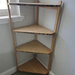 Bamboo Corner Shelving Unit