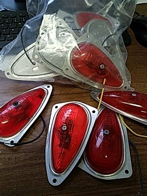 Vintage teardrop marker lights travel trailer or motor home