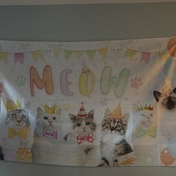 Cat Birthday Banner