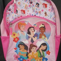 Large Backpack - Disney Princess - 16" Deluxe Microsilk School Bag NEW