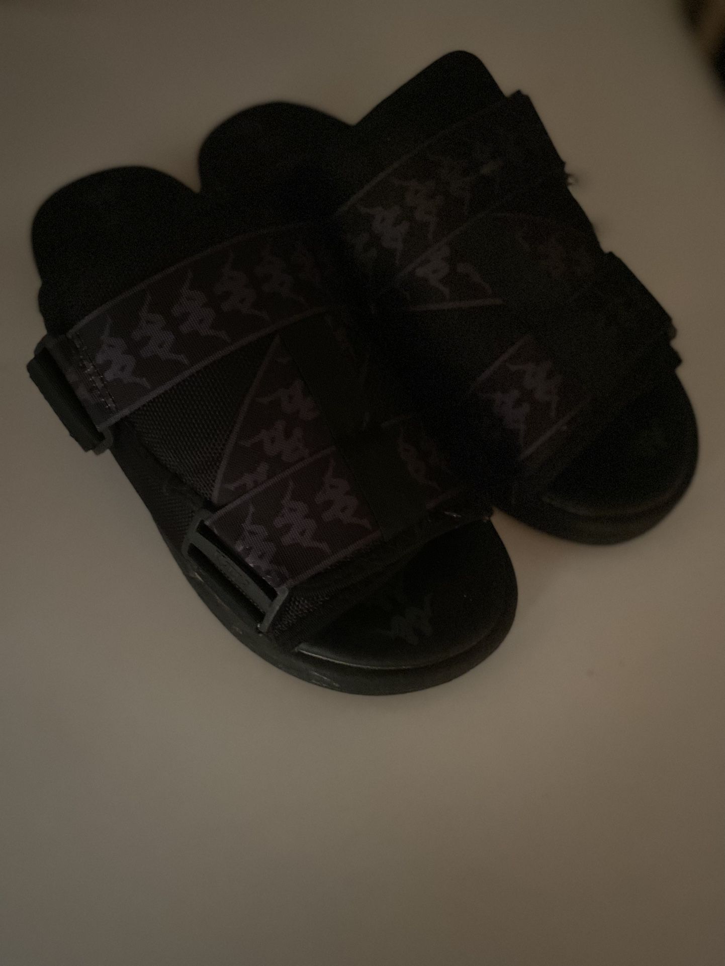 all black kappa slides