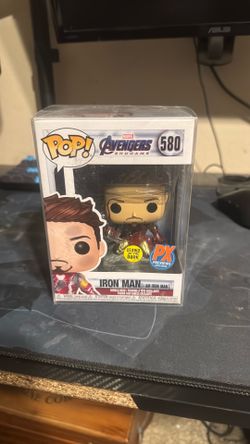 Funko Pop Avengers Endgame I am Iron Man Figure (PX Exclusive) /w Protector