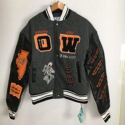 Off-white baseball jacket