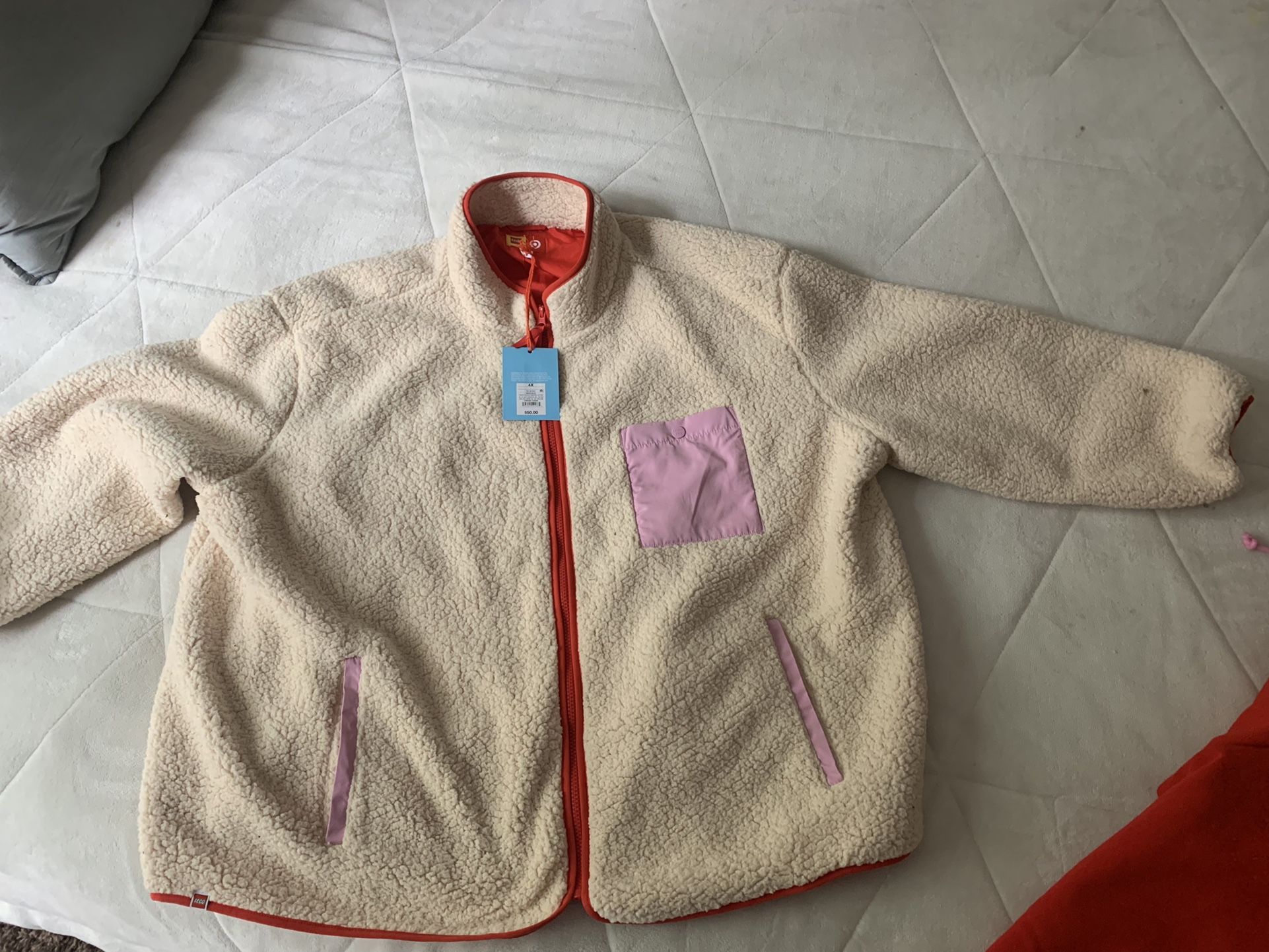 woman’s sherpa jacket size 4x nice and baggy look