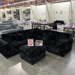 New Black Sectional 