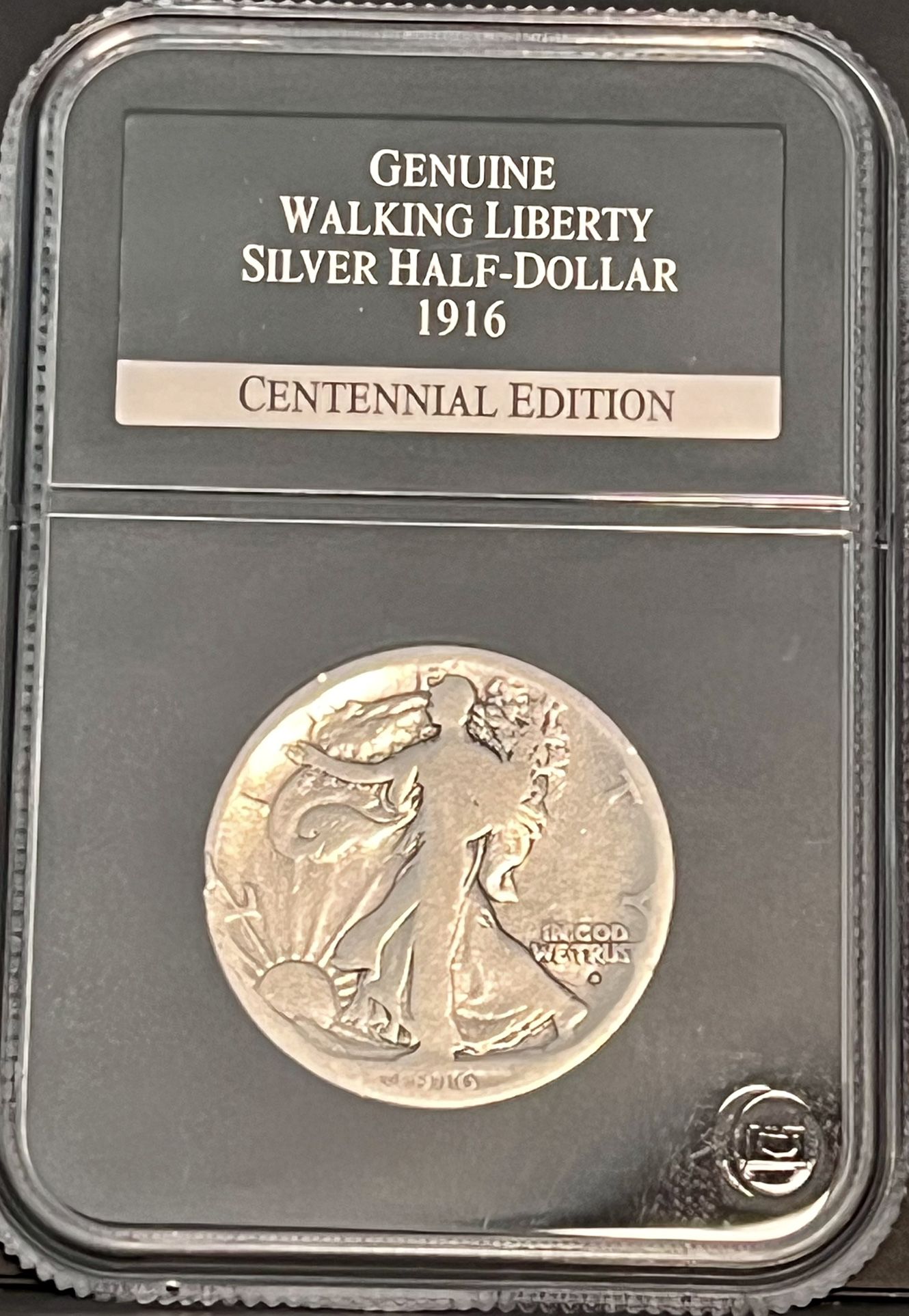1916 P Walking Liberty Half Dollar 50c • First Year, Philadelphia Mint • .90 Fine Silver Coin • PCS Stamps & Coins Guaranteed Genuine Slab