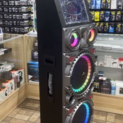 10000W Touch Screen Bluetooth Speaker Very Loud/ Karaoke machine, Remote & Microphone Included New In Box 
