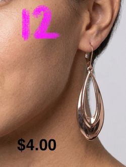 Rose Gold Teardrop Dangle Earrings