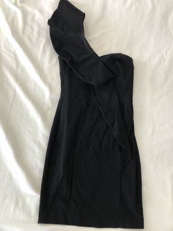 One Shoulder Black Dress Small