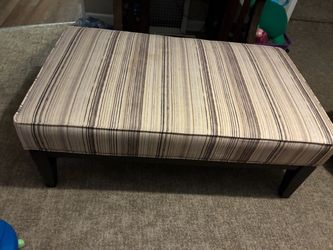Large Upholstered Ottoman with Wood Legs
