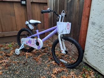 A+ New JOYSTAR Pluto 18" Girls Bike With BASKET Loaded With Accessories, Training Wheels, Etc.. And Ready For Adventure!