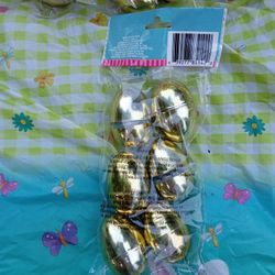 Golden Plastic Easter Eggs