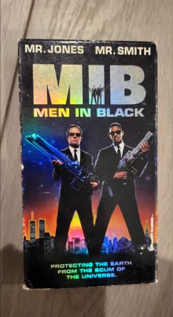 👽📼 Men in Black VHS – 1997 Holographic Foil Cover – Will Smith & Tommy Lee Jones – Blockbuster Former Rental