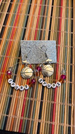 Spurs Basketball Earrings $10.00