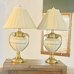 2-Vintage Lenox Athenian Brass Lamps