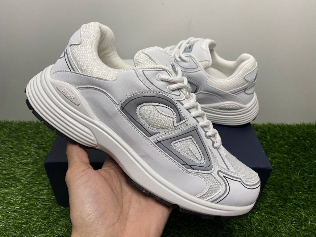 DIOR B30 WHITE SILVER SNEAKERS SHOES SIZE 40 41 42 43 44 45 46