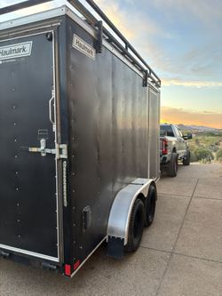 2018 Black Enclosed 7'x14' Hallmark Trailer