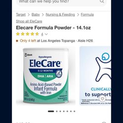 Elecare Infant Formula 