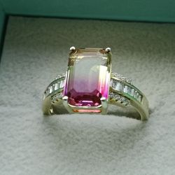 Ametrine  Gold Over Sterling Silver Ring