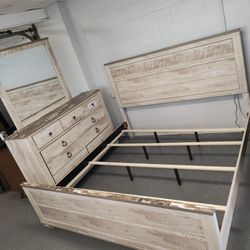 White Wash King Bedroom Set 