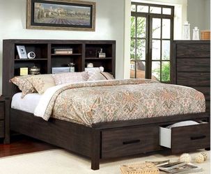 Brand New 4 Piece Rustic Brown Bedroom Set