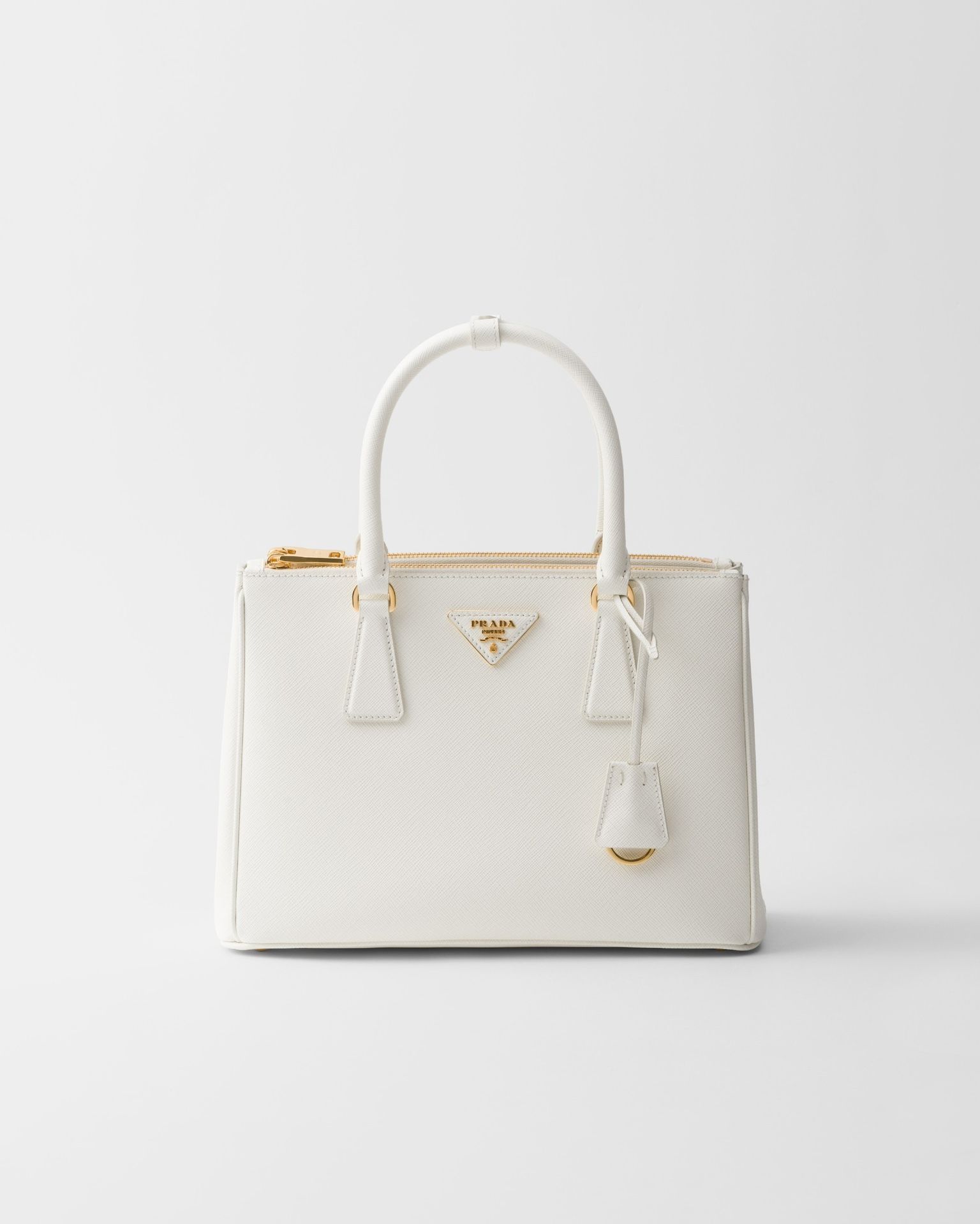 Large Cream Galleria Saffiano Leather Top Handle Bag