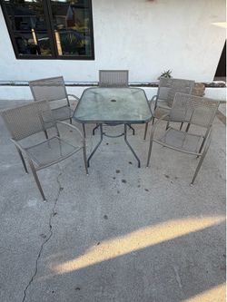FREE Glass Top Garden Table + 5 Matching Chairs