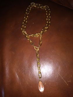 Long diamond charm necklace