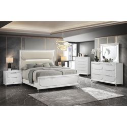 New White Contemporary Bedroom Set
