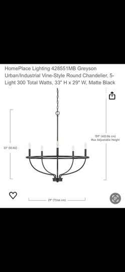 2 Large Black Chandeliers  Brand New